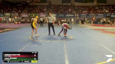 D 1 120 lbs Cons. Round 3 - Jordin McIntyre, John Ehret vs Cole Sevario, St. Amant