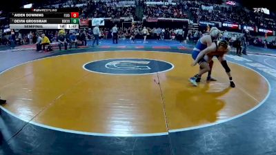 AA - 144 lbs Semifinal - Aiden Downing, Flathead (Kalispell) vs Devin Grossman, Billings Skyview