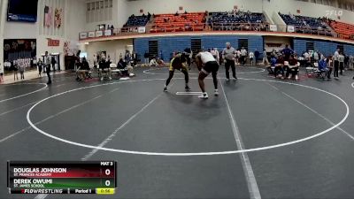 215 lbs Cons. Semi - Douglas Johnson, St. Frances Academy vs Derek Owumi, St. James School