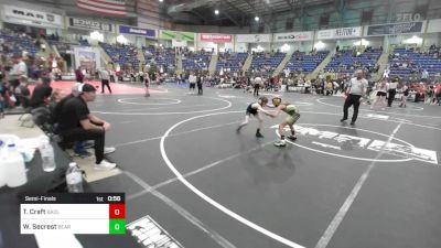 66 lbs Semifinal - Tristen Craft, Badlands Elite vs Wyatt Secrest, Bear Cave