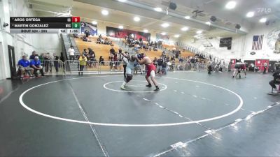 285 lbs Quarterfinal - Aros Ortega, Garden Grove vs Martin Gonzalez, Western
