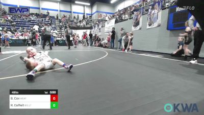49 lbs Consi Of 4 - Bill Cox, Weatherford Youth Wrestling vs River Coffelt, Bridge Creek Youth Wrestling