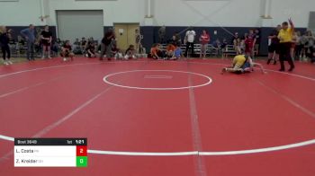 171-C lbs Round Of 16 - Liam Costa, PA vs Zachary Kreider, OH