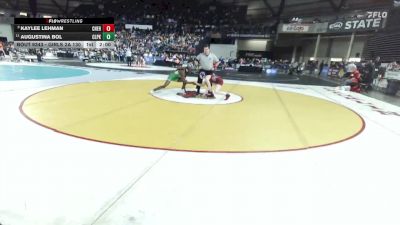 Girls 2A 130 lbs Quarterfinal - Kaylee Lehman, W. F. West (Girls) vs Augustina Bol, Clover Park (Girls)