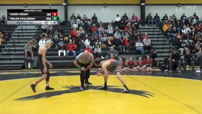 113 lbs Quarterfinal - Nolan Pfalzgraf, Waterloo East vs Aiden Kiesey, Linn-Mar