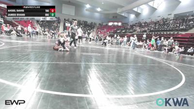 61 lbs Quarterfinal - Aksel Davis, Tahlequah Wrestling Club vs James Evans, Bartlesville Wrestling Club