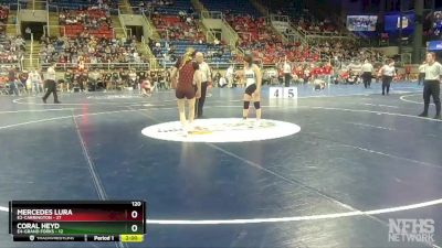 120 lbs Semis & 1st Wrestleback (8 Team) - Coral Heyd, E4-Grand Forks vs Mercedes Lura, E2-Carrington