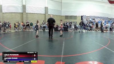 71 lbs Cons. Semi - Cruz Peterson, MI vs Bayden Evans, MI