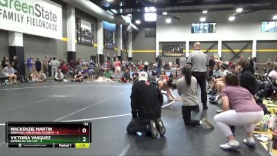 112 lbs Round 3 (16 Team) - Mackenzie Martin, Nebraska Wrestling Academy vs Victoria Vasquez, Sisters On The Mat