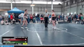 95 lbs Cons. Round 3 - Caydence Aagard, 208 Badgers vs Lola Colo, East Valley Middle School