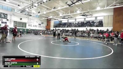 150 lbs Cons. Round 1 - Hugh Saetia, Mira Costa vs Luis Lopez, Highland