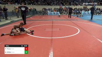 49 lbs Prelims - Ryan Hess, Rider Wrestling vs Brayden Gibbs, Tulsa North Mabee Stampede Take Down