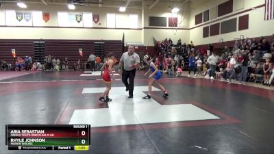 J-4 lbs Round 1 - Aria Sebastian, Cresco Youth Wrestling Club vs Rhyle Johnson, Marion Wolves