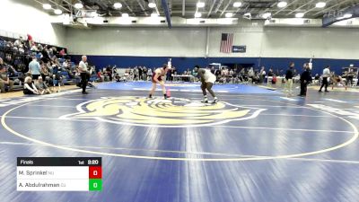 285 lbs Final - Mason Sprinkel, Norwich vs Abbas Abdulrahman, Castleton