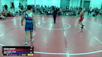 165 lbs 2nd Wrestleback (8 Team) - Peter Mikedis, New York Gold vs Brayden Cook, Texas Gold