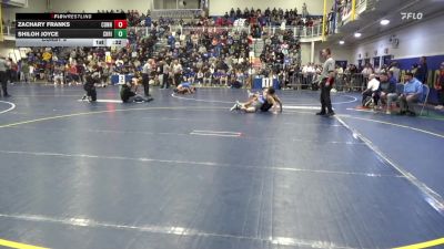 114 lbs Consy 5 - Zachary Franks, Connellsville vs Shiloh Joyce, Christian Brothers Acad.-NJ