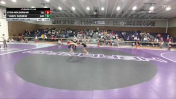 100 lbs Champ. Round 2 - Josey Secrest, Harding County vs Lydia Holderman, Thunder Basin