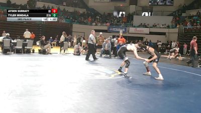 132 lbs 3rd Place - Ayden Surratt, Boiling Springs vs Tyler Mindala, St James