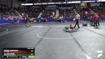 46 lbs Quarterfinal - Eli Sullivan, Wichita Blue Knights vs Kasen Robinson, Holcomb