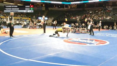 132 Class 1 lbs Semifinal - Xavier Myers, Lafayette County vs Roper Niemeier, Marceline