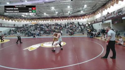 157 lbs 1st Place Match - Kooper Burk, Star Valley vs Maddux Hintz, Green River