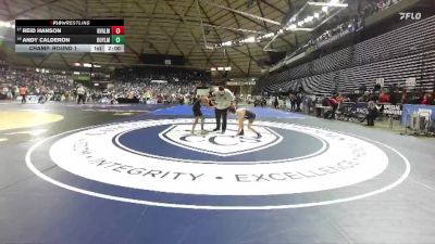 Boys 1A 106 lbs Champ. Round 1 - Reid Hanson, Naches Valley vs Andy Calderon, Royal