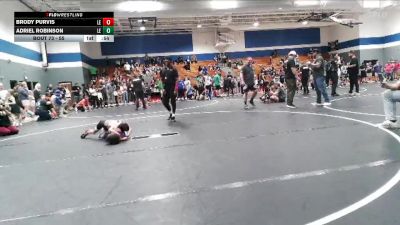 55 lbs Cons. Semi - Brody Purvis, Mighty Warriors Wrestling Aca vs Adriel Robinson, Suplex City Raptors