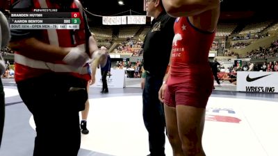 Open Men - 79 lbs Champ. Round 2 - Aaron Benton, Sutter Union High School Wrestling vs Branden Huynh