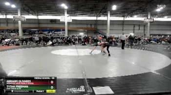 85 lbs Quarterfinal - Abrahm Olivares, Mountain Home Middle School vs Tytan Freeman, East Idaho Elite