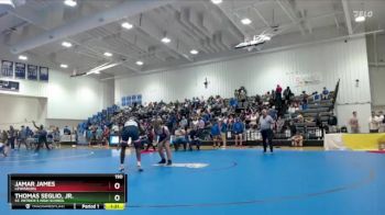 190 lbs Quarterfinal - Jamar James, Lewisburg vs Thomas Seglio, Jr., St. Patrick`s High School