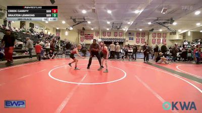 75 lbs 3rd Place - Creek Cassity, Barnsdall Youth Wrestling vs Braxton Lemmons, Barnsdall Youth Wrestling