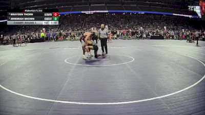 D2-126 lbs Champ. Round 1 - Jeremiah Brown, Kearsley HS vs Brayden Thorn, Eaton Rapids HS