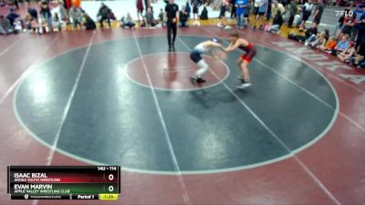 114 lbs Round 2 - Evan Marvin, Apple Valley Wrestling Club vs Isaac Bizal, Anoka Youth Wrestling