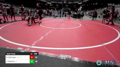 64 lbs Semifinal - Boston Bollinger, Tulsa Mafia Boys vs Zane Nelson, Owasso Takedown Club