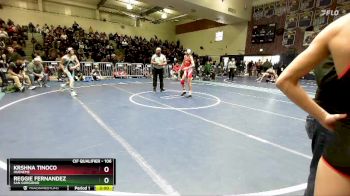 106 lbs Champ. Round 2 - Reggie Fernandez, San Gorgonio vs Krshna Tinoco, Hueneme