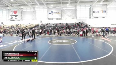 99 lbs Cons. Round 3 - Brody Shaffer, Wolverine Den Wrestling vs Draven Greene, Nor Tonawaa Wrestling Club