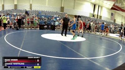 102 lbs Champ. Round 1 - Isaac Weber, WI vs Chance Warthling, OH