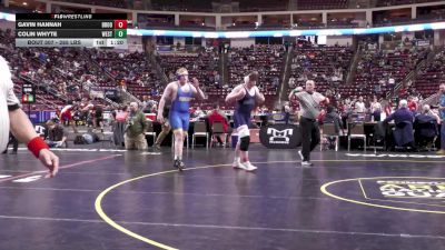 285 lbs Quarterfinal - Gavin Hannah, Brookville vs Colin Whyte, West Greene