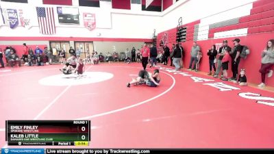 98 lbs Round 1 - Kaleb Little, Damaged Ear Wrestling Club vs Emily Finley, Spokane Wrestling