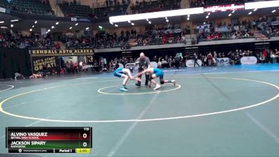 119 lbs Champ. Round 1 - Jackson Sipary, Napaskiak vs Alvino Vasquez, Bethel High School