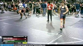 140 lbs Champ. Round 1 - Noah Weyers, San Luis Valley Wrestling Club vs Jonathan Olsen, Colorado