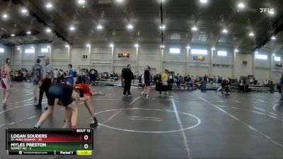 150 lbs Round 5 (6 Team) - Logan Souders, St. Paris Graham vs Myles Preston, Osprey WC