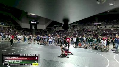 96 lbs Semifinal - Patrick Martinez, Pirates Youth Wrestling vs Zayne Benson, Western Colorado Wrestling Club