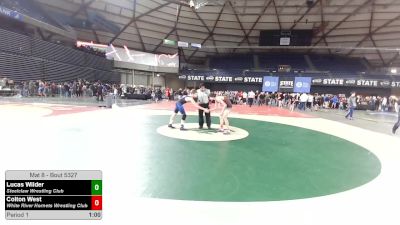 120 lbs Cons. Quarters - Lucas Wilder, Steelclaw Wrestling Club vs Colton West, White River Hornets Wrestling Club