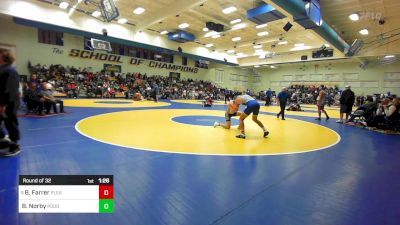 160 lbs Round Of 32 - Brad Farrer, Pleasant Grove (UT) vs Banks Norby, Poudre (CO)