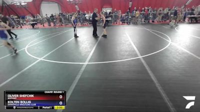 92 lbs Champ. Round 1 - Oliver Shefchik, Bayport vs Kolten Bollig, Evansville Wrestling Club