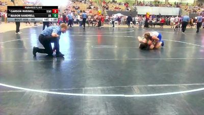 160 lbs Quarterfinal - Mason Sandrell, Williamson Co Wrestling Club vs Carson Russell, Higher Calling Wrestling