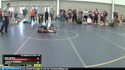 86 lbs 3rd Place Match - Joshua Werner, Nova WC vs Kaz Apple, Powhatan Youth Wrestling Club