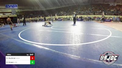 49 lbs Consi Of 8 #2 - Brylen Buckner, Weatherford Youth Wrestling vs Ryker Green, Lions Wrestling Academy