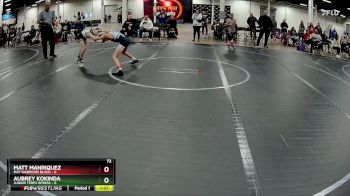 72 lbs Round 1 (4 Team) - Matt Manriquez, Mat Warriors Black vs Aubrey Kokinda, Junior Terps Xpress